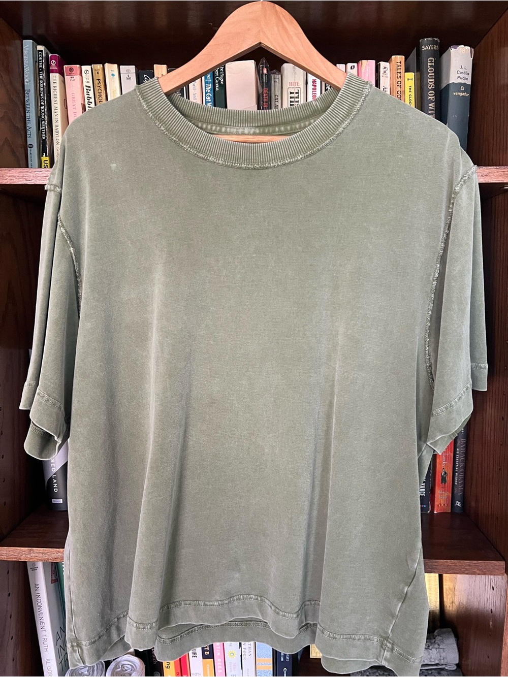 Abercrombie & Fitch Vintage Cropped Olive Green Crewneck Tee